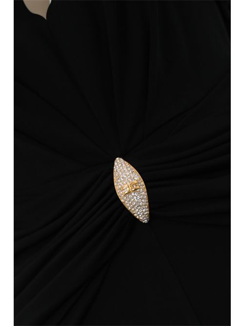 Abito in jersey con scollo incrociato Nero Elisabetta Franchi | AB71952E2110